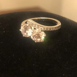 Diamonique Bypass Ring.